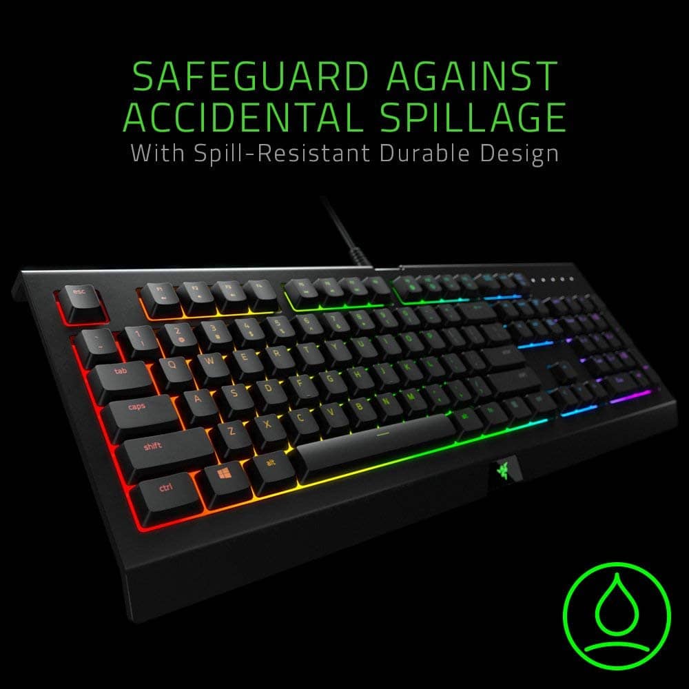 Razer Cynosa Chroma Safeguard against accidental spillage Razer Cynosa Chroma Safeguard against accidental spillage