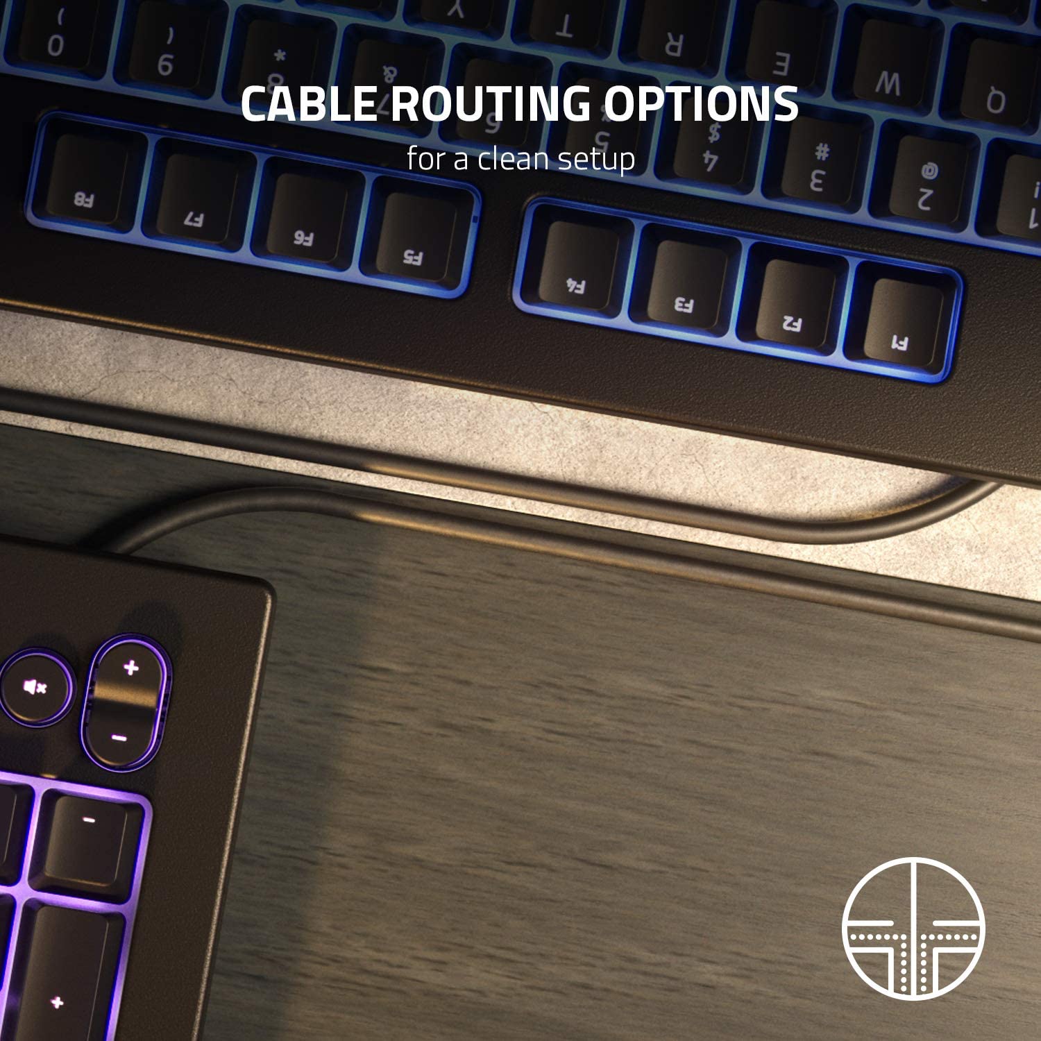 Razer Cynosa V2 – Gaming Keyboard3 Cable routing detail shot