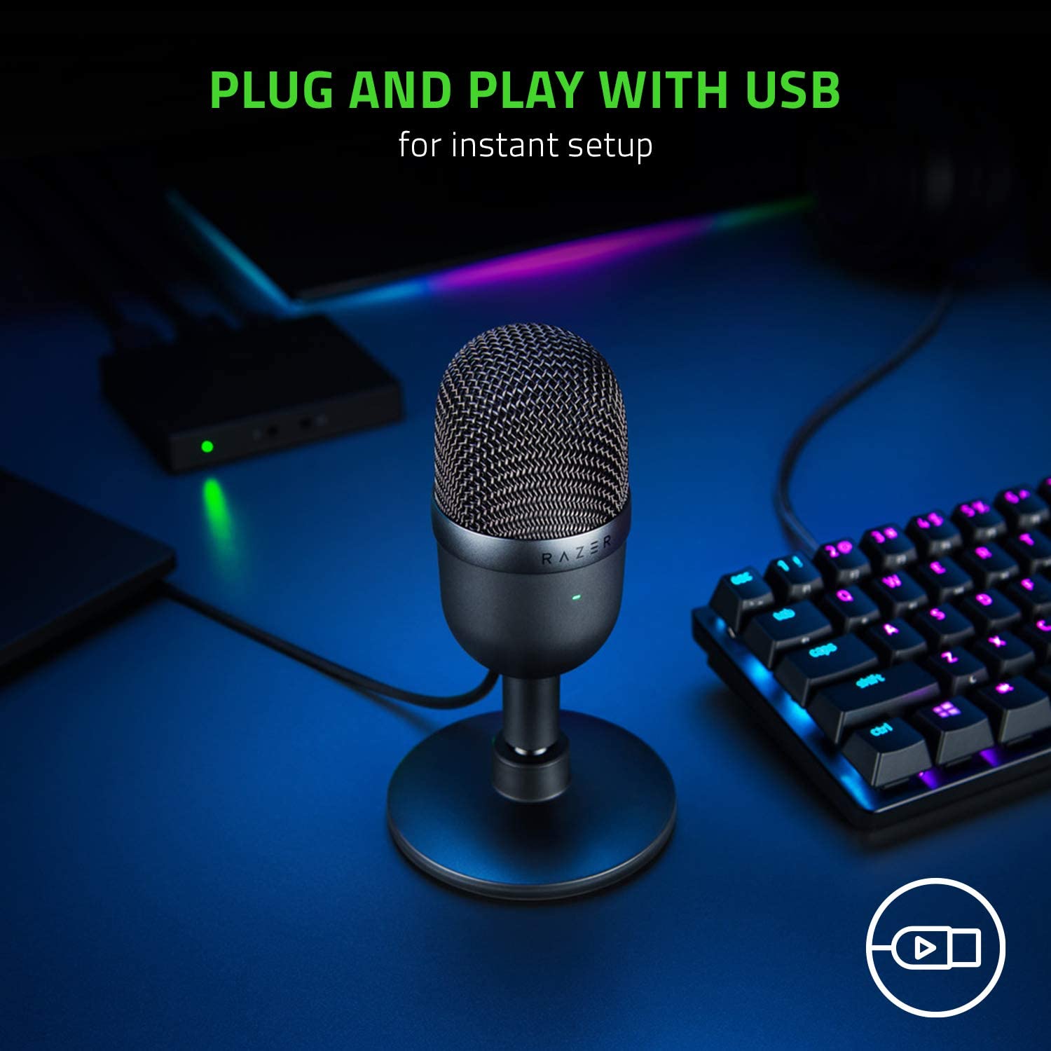 Razer Seiren Mini USB Streaming Microphone Plug and play with USB