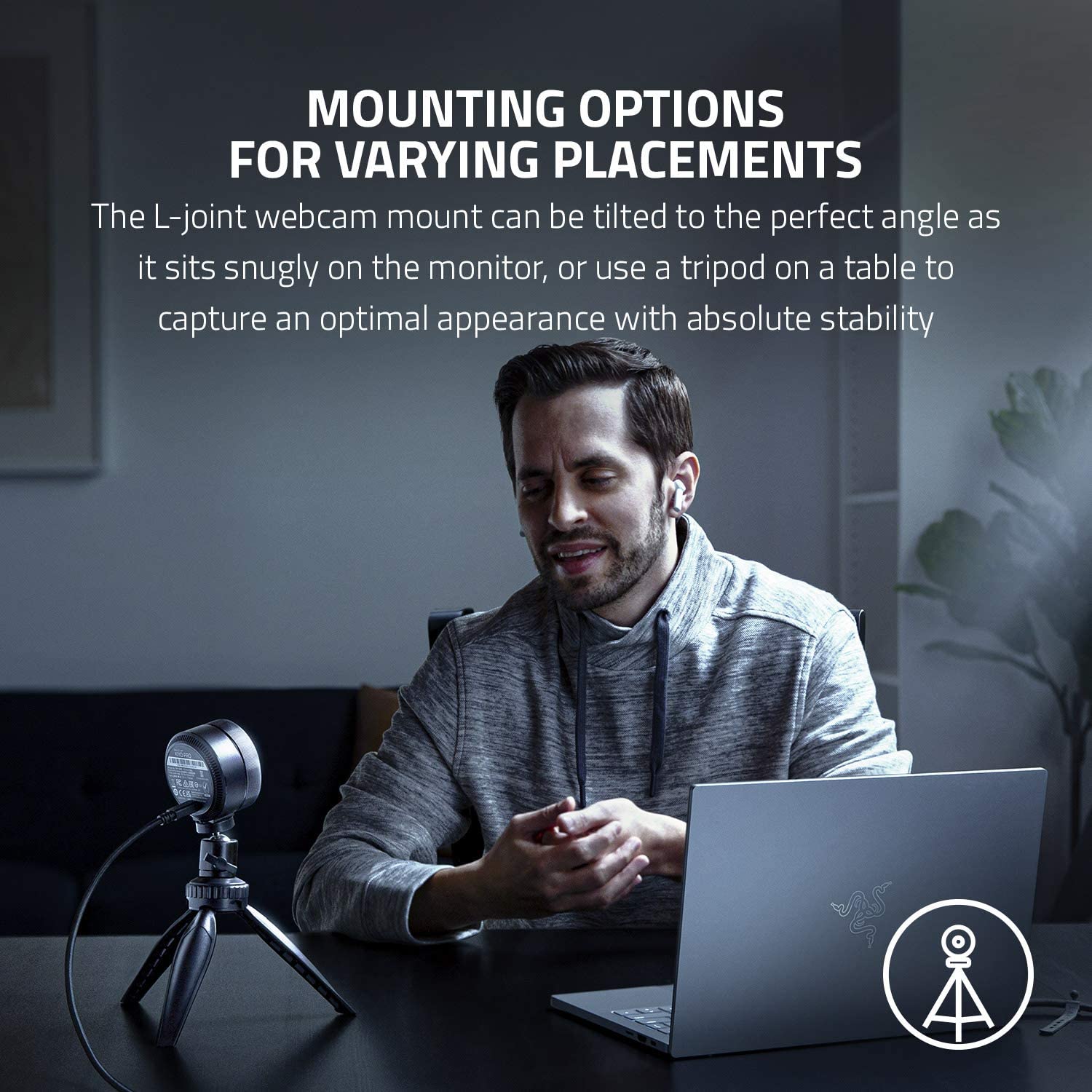 Razer Kiyo Pro Streaming Webcam Mounting Options
